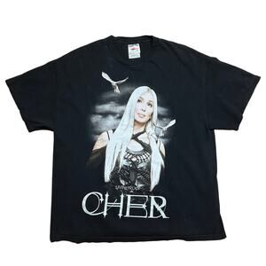 Vintage Cher Living Proof 2003 Tour Tee Double Sided Concert T-Shirt